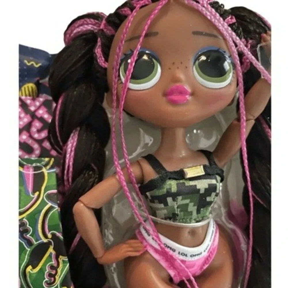 LOL Surprise‎ OMG Honeylicious Fashion Doll Series 3 Black Pink Braids Camo Top